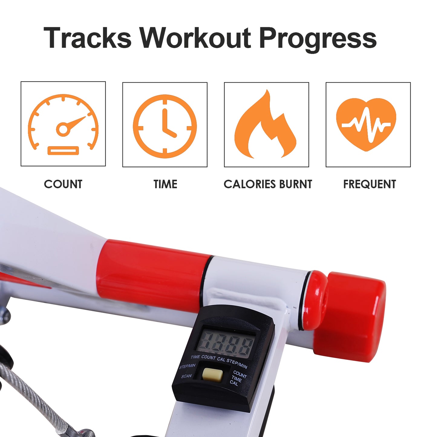 Foldable Step Machine, Height Adjustable Stepper w/ LCD Display and Handlebar, Twister Steppers for Exercise Workout Home Gym