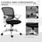 Office Chair Mesh Swivel Desk Chair with Lumbar Back Support Adjustable Height Armrests Black