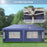 3 x 6m Pop Up Gazebo, Height Adjustable Marquee Party Tent with Sidewalls and Storage Bag, Blue