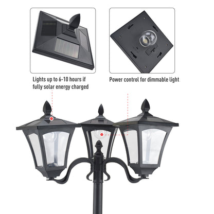 1.8m Traditional Victorian Style - Solar Post Lamp with Sensor
