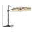 3(m) Patio Offset Parasol Roma Umbrella Cantilever Hanging Sun Shade Canopy Shelter 360° Rotation with Cross Base - Beige