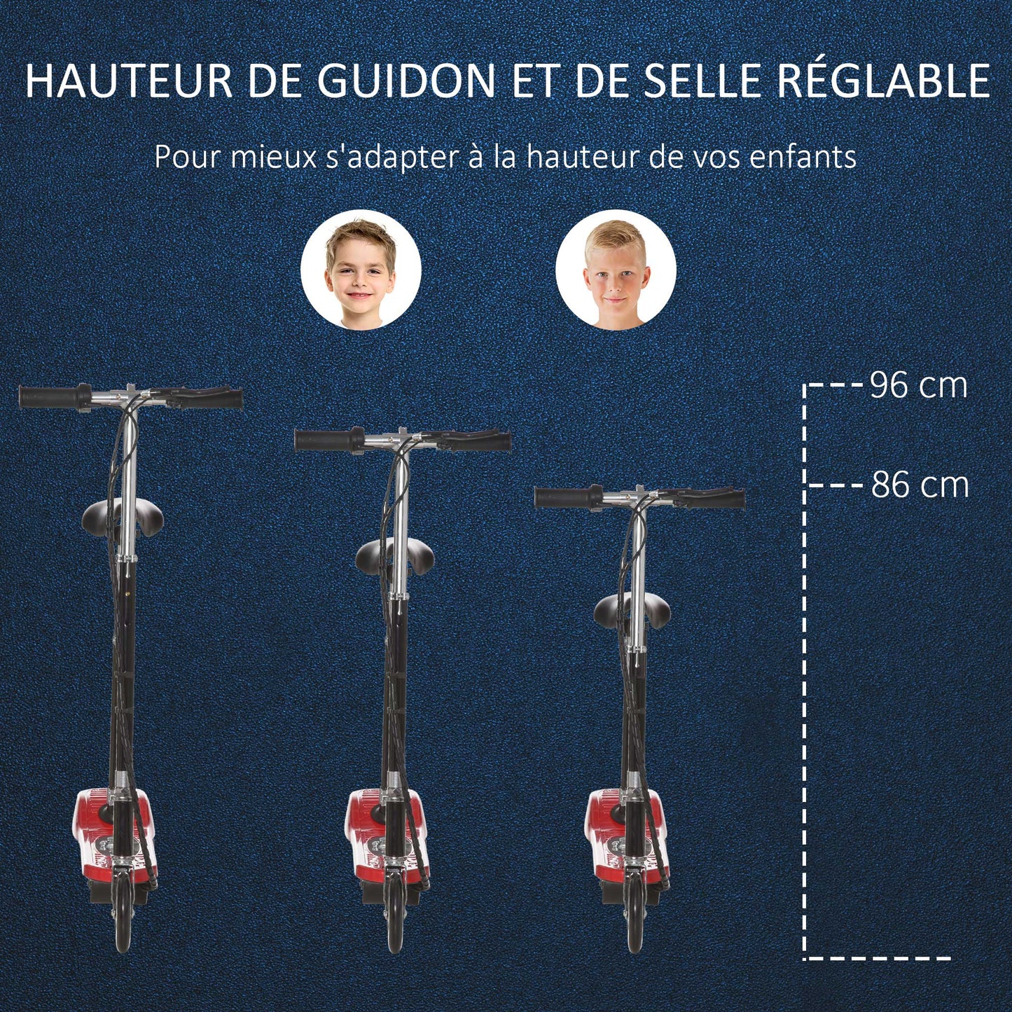 Outdoor Ride On Powered Scooter for kids Sporting Toy 120W Motor Bike 2 x 12V Battery - Red