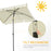 Aluminium Sun Umbrella Parasol Patio Garden Tilt 2M x 1.25M Cream White