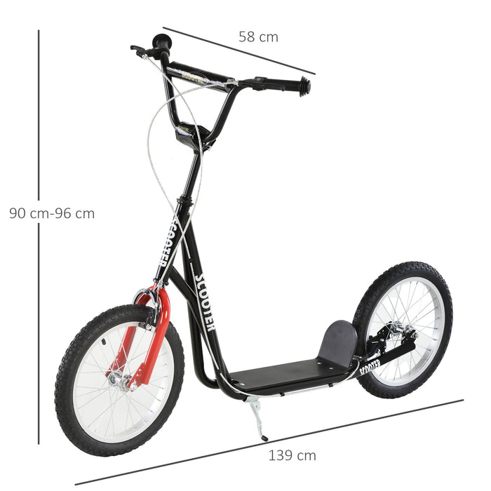 Scooter for Kids with Adjustable Handlebar, Anti-Slip Deck, Dual Brakes, for Boys and Girls Aged 5+ Years Old, Black