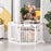 Freestanding Pet Gate 4 Panel Wooden Dog Barrier Folding Safety Fence with Support Feet up to 204cm Long 61cm Tall for Doorway Stairs White