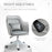 Vinsetto Velvet-Feel Office Chair with Rechargeable Electric Vibration Massage Lumbar Pillow, Wheels, Grey