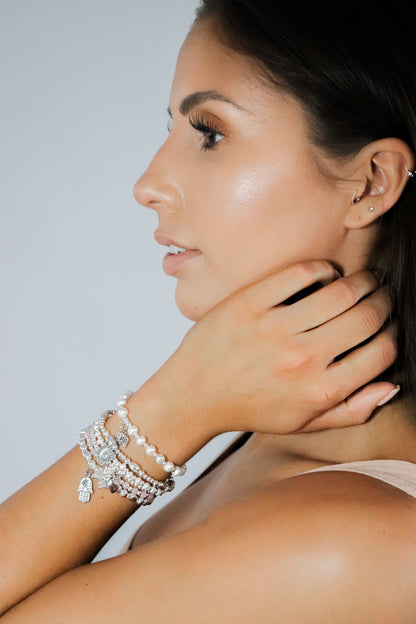 Hamsa Hand Evil Eye Bracelet - Oval Protector