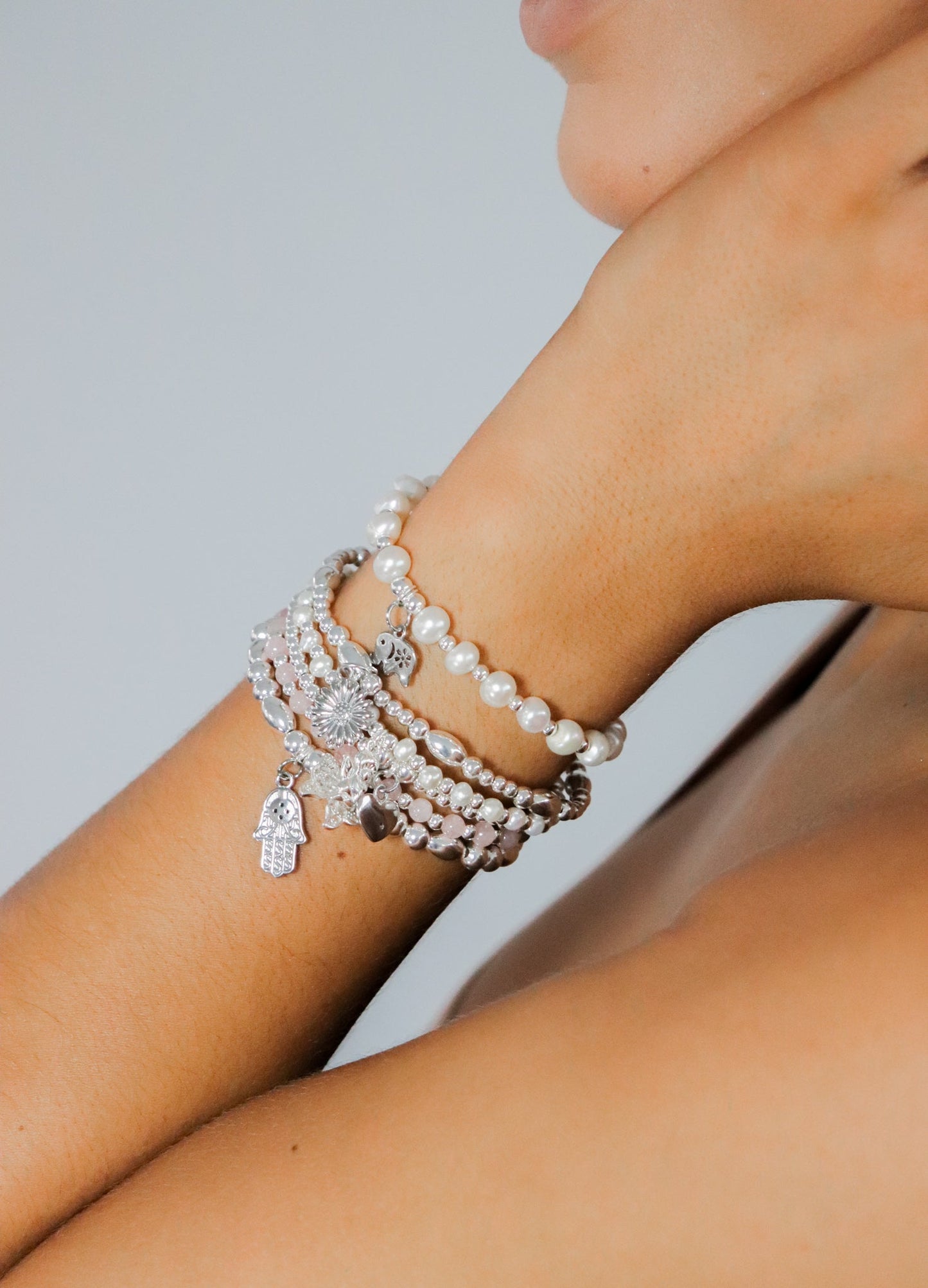Lucky Elephant Sterling Silver Stacking Bracelet