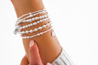 Lucky Elephant Sterling Silver Stacking Bracelet