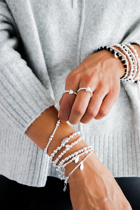 Angel Wing Sterling Silver Stacking Bracelet