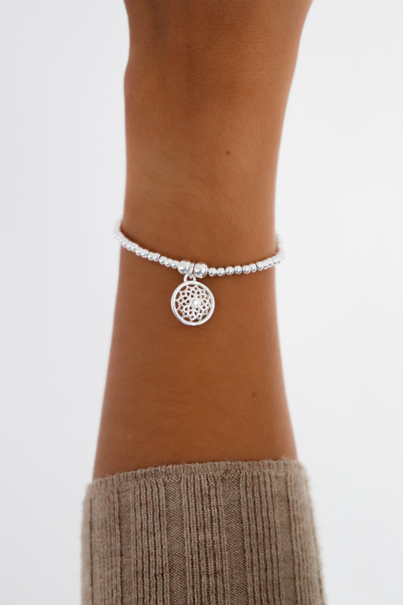 Crown Chakra (Sahasrara) Sterling Silver Bracelet