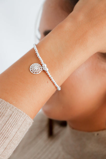 Crown Chakra (Sahasrara) Sterling Silver Bracelet