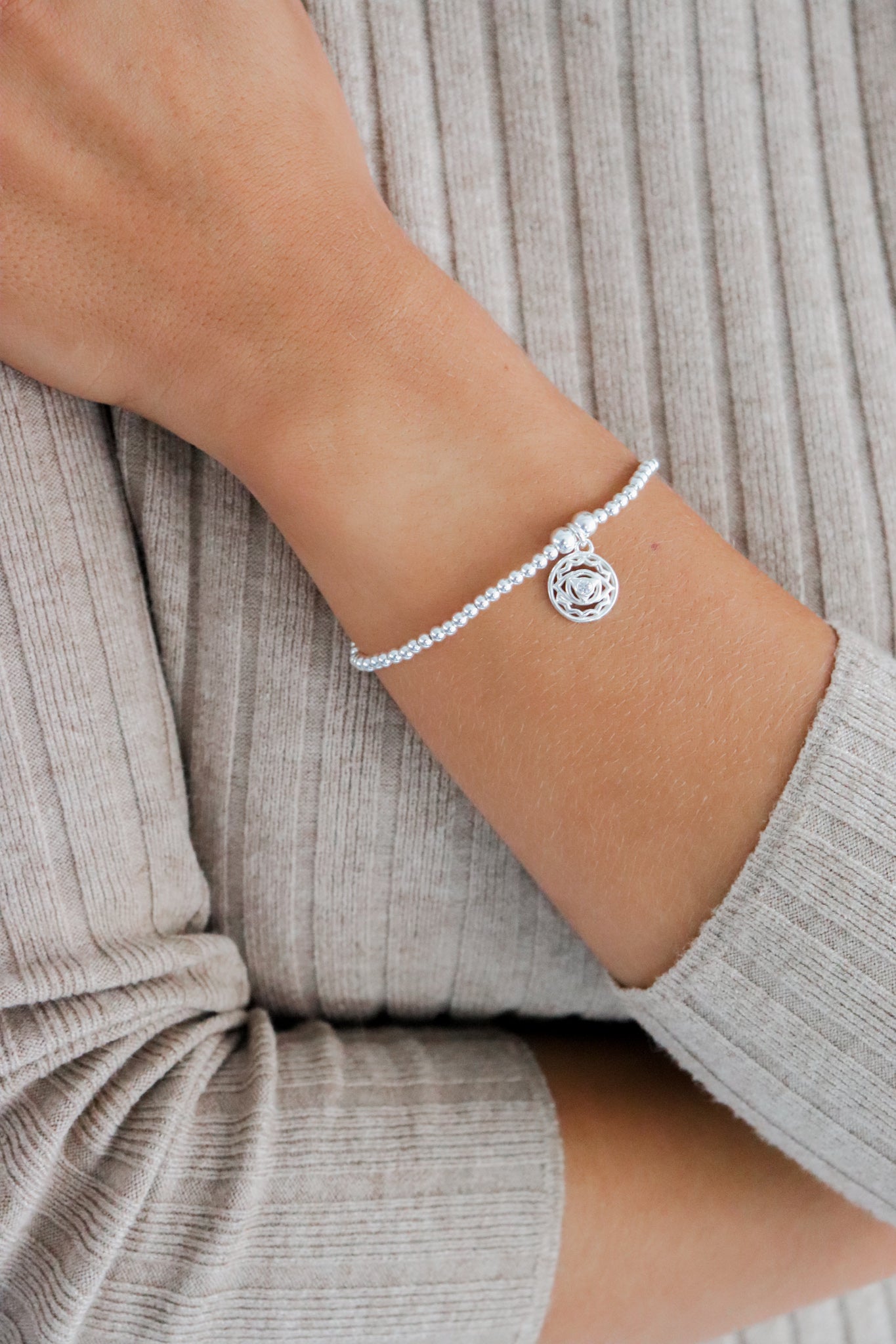 Third Eye / Brow Chakra (Ajna) Sterling Silver Bracelet