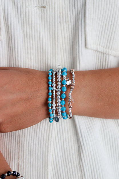 Turquoise Sky Sterling Silver Stacking Bracelet