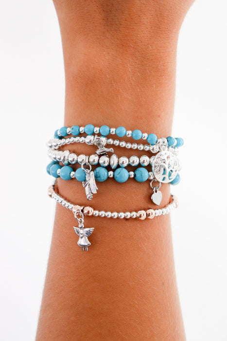 My Guardian Angel Sterling Silver Stacking Bracelet