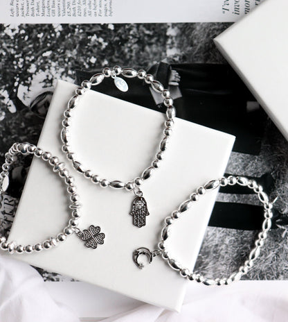 Hamsa Hand Evil Eye Bracelet - Oval Protector