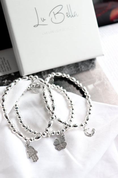 Hamsa Hand Evil Eye Bracelet - Oval Protector