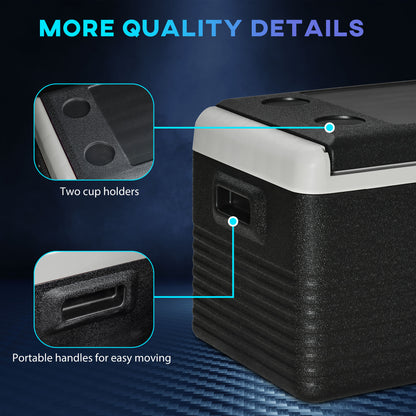 Outsunny 30L Car Refrigerator, Portable Compressor Car Fridge Freezer, Electric Cooler Box with 12/24V DC and 110-240V AC for Camping, Driving, Picnic, Down to -20
