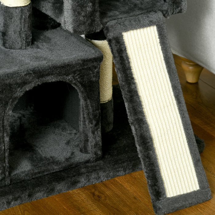 Cat Tree for Indoor Cats Activity Center Kitten Scratching Post Climbing Tower Black 59 x 39 x 83 cm