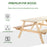 4 Seater Wooden Picnic Table Bench for Outdoor Garden or Patio w/ Parasol Cutout 150 cm