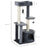 Cat Tree for Indoor Cats Kitten Tower w/ Perch House Scratching Post Platform Play Ball Plush Covering Play Rest Relax Grey White