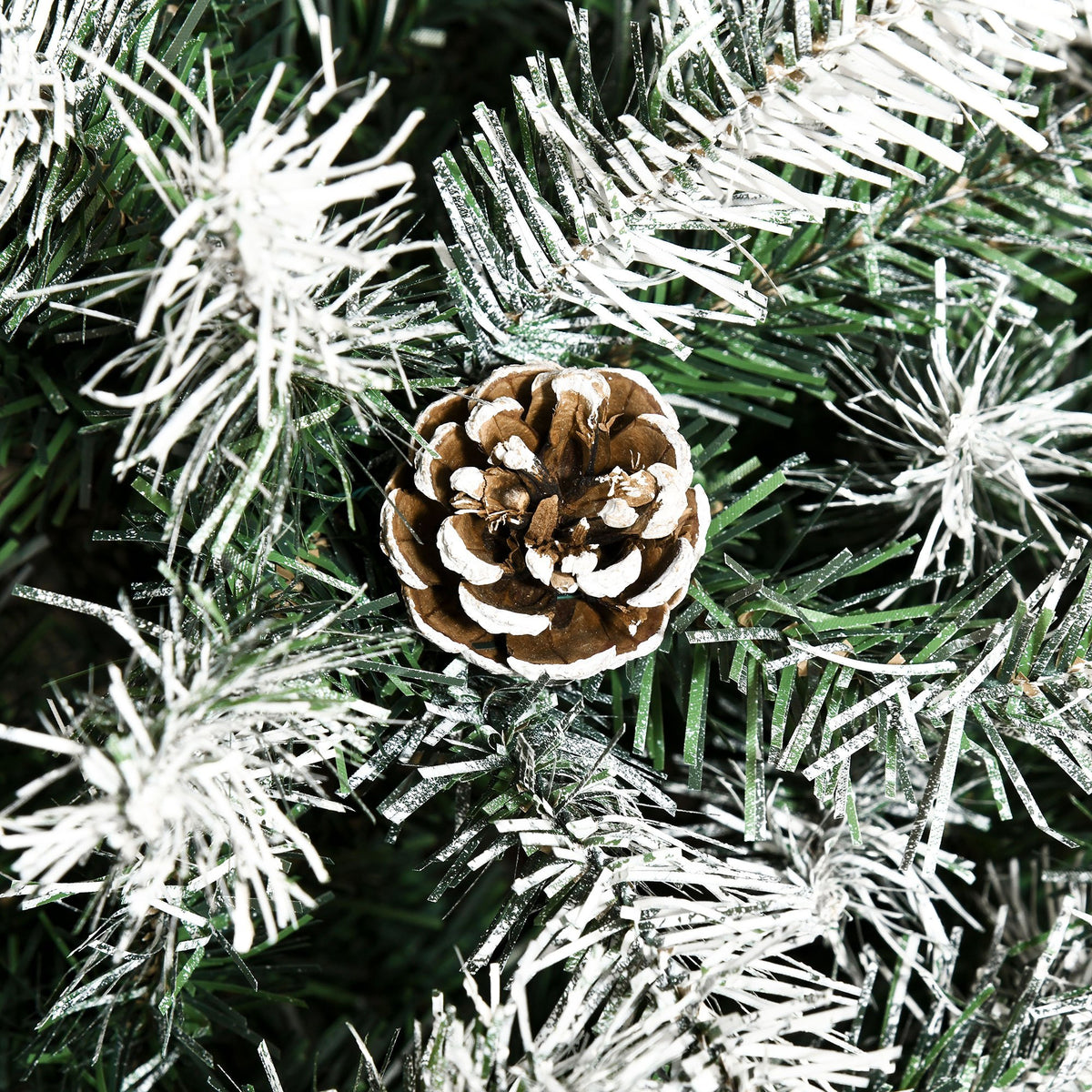 6ft Snow-Flecked Artificial Christmas Tree with Pinecones & 800 Tips