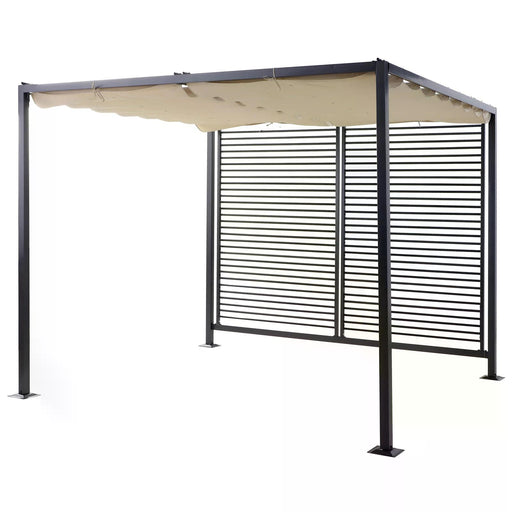 Outsunny 2.8 x 3(m) Metal Pergola Gazebo Patio Sun Shade Shelter Retractable Canopy Marquee Party BBQ Tent