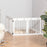 Freestanding Pet Gate 4 Panel Wooden Dog Barrier Folding Safety Fence with Support Feet up to 204cm Long 61cm Tall for Doorway Stairs White