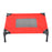 Elevated Pet Bed Portable Camping Raised Dog Bed w/ Metal Frame Black and Red (Small)