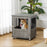 Dog Crate Furniture, Wooden End Table, Small Pet Kennel with Magnetic Door Indoor Crate Animal Cage, Grey