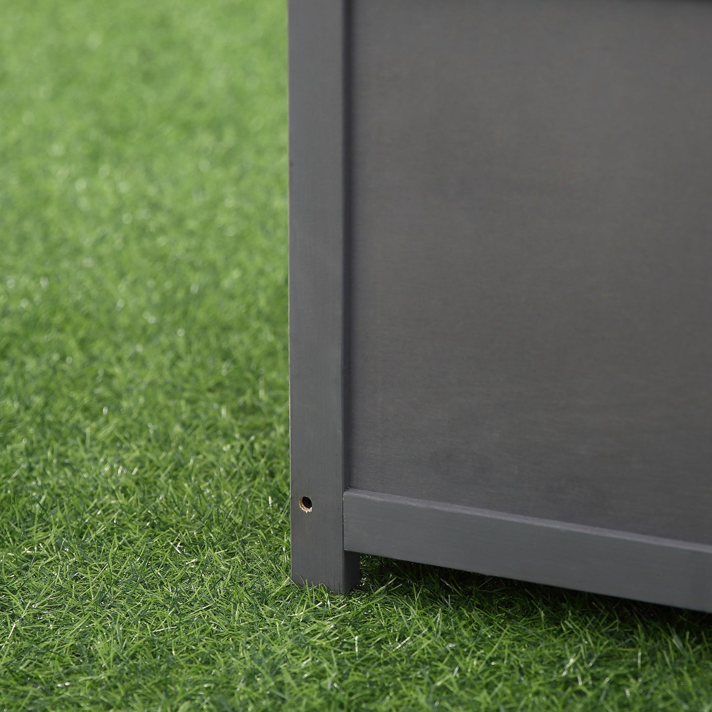 Wood Dog Crate Dog Cage Table Kennel Night Stand with Lockable Door for Small Medium Pets Grey 60 x 91 x 74 cm