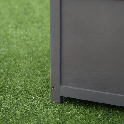 Wood Dog Crate Dog Cage Table Kennel Night Stand with Lockable Door for Small Medium Pets Grey 60 x 91 x 74 cm