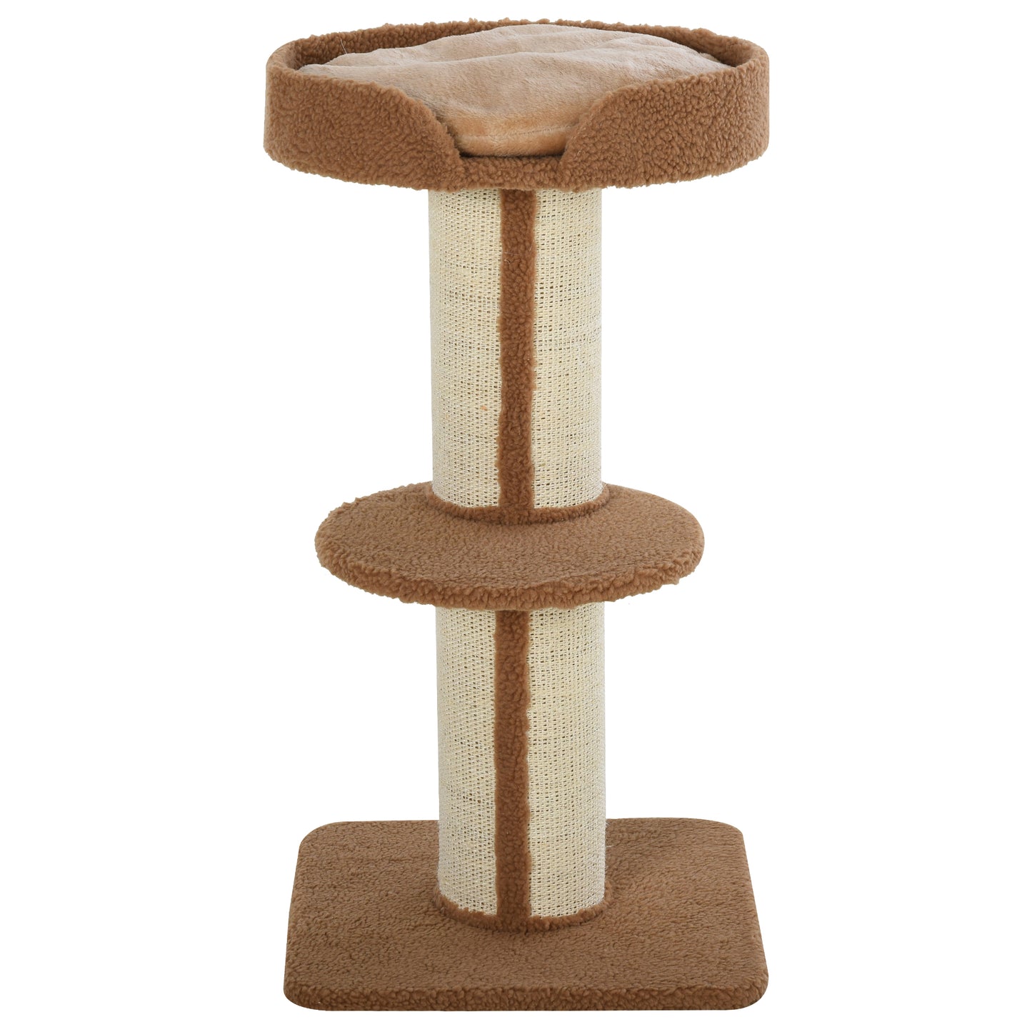 91cm Cat Tree for Indoor Cats Kitten Activity Center Play Tower Perches Sisal Scratching Post Lamb Cashmere Brown
