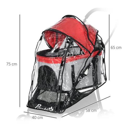 Dog Pram Rain Cover, Cover for Dog Stroller Buggy Pushchair for Small Miniature Dogs Cats, with Front Rear Entry
