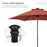 2m Patio Parasols Umbrellas, Outdoor Sun Shade with 6 Sturdy Ribs for Balcony, Bench, Garden, Wine Red