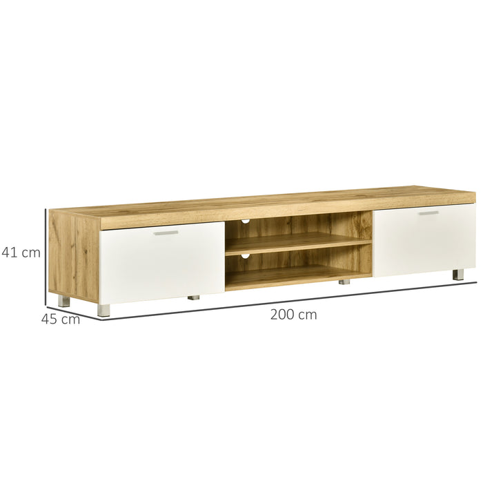 Modern TV Unit, TV Cabinet for TVs up to 90 Inches,  Entertainment Center with Drawer Shelf for Living Room, Bedroom, Oak and White