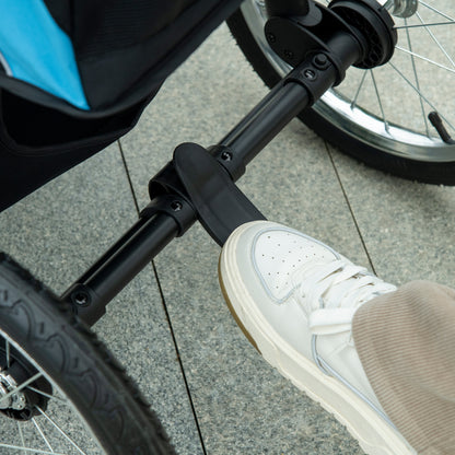 Pet Stroller Jogger for Medium, Small Dogs, Foldable Cat Pram Dog Pushchair w/ Adjustable Canopy, 3 Big Wheels - Blue