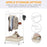 HOMCOM Entrance Coat Rack Rail Clothes Stand Garment Storage Hanger Shelf Organiser 2 Drawers