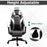 Vinsetto Gaming Chair Ergonomic Recliner w/ Thick Padding Footrest Headrest Lumbar Pillow 5 Wheels Racing Swivel Height Adjustable Home Office Chair Grey