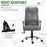 Mesh Office Chair High Back Desk Chair Height Adjustable Swivel Chair for Home with Headrest, Grey