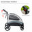 Pet Stroller for Medium Dogs Cat Pushchair Buggy Pram with 4 Wheels Safety Leash Zipper Doors Mesh Windows Storage Bag - Grey