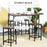 Industrial Rectangular Bar Table Set with 4 Stools