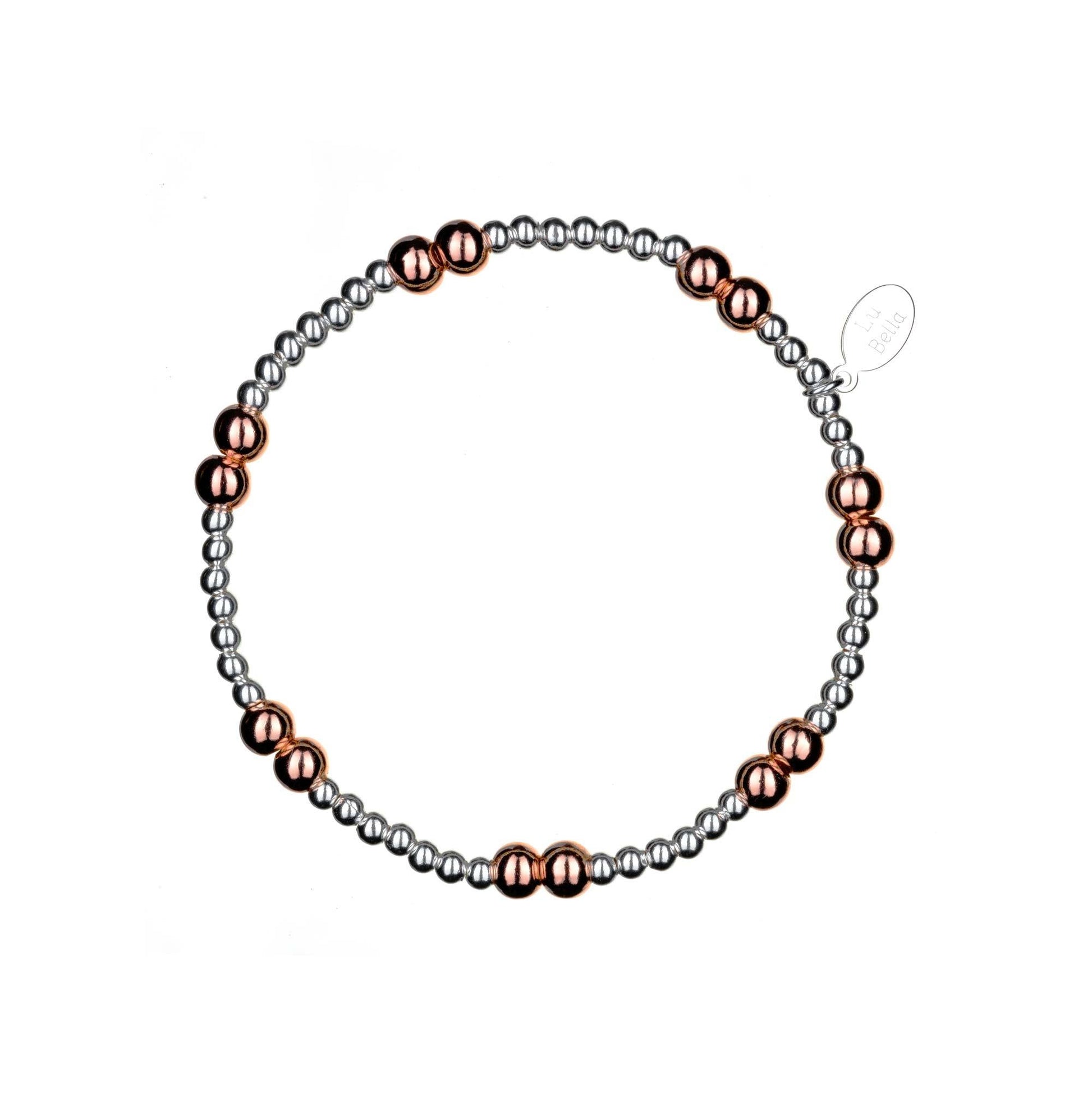 Lu Bella Nude Rose and Silver Stacking Bracelet - LB072