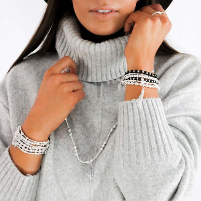 Dove & Peace Sterling Silver Stacking Bracelet