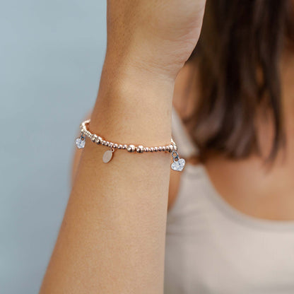 Hearts Of Love Rose Stacking Bracelet