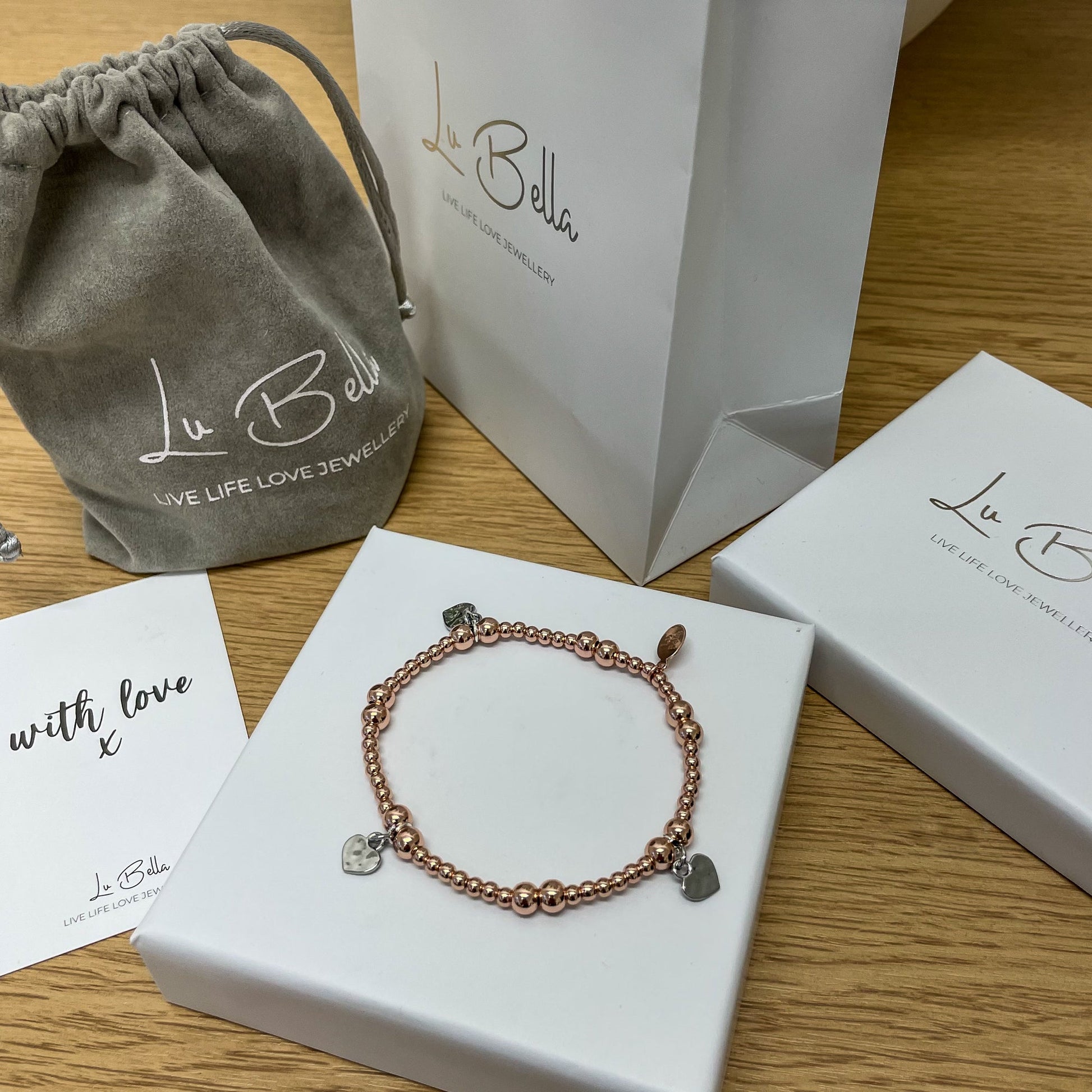 Hearts Of Love Rose Stacking Bracelet