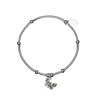 Graceful Butterfly Sterling Silver Stacking Bracelet