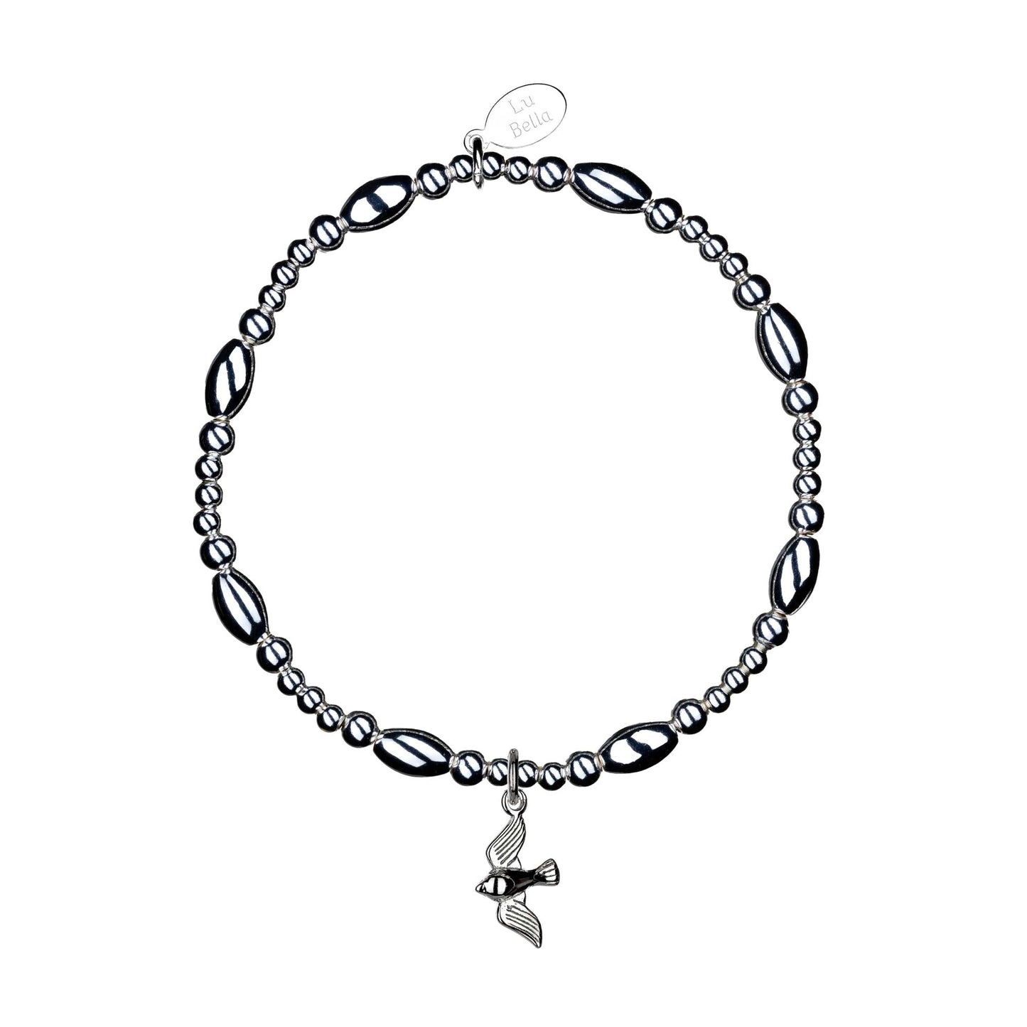 Dove & Peace Sterling Silver Stacking Bracelet