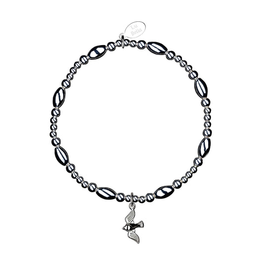 Dove & Peace Sterling Silver Stacking Bracelet