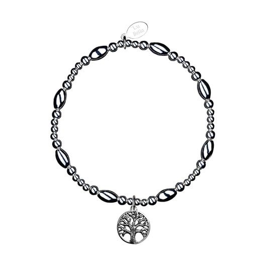 Family Tree Sterling Silver Stacking Bracelet